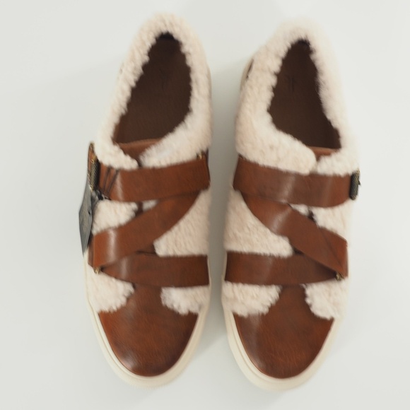 Gia Moto Low Genuine Shearling Buckle Strap Sneakers - Picture 5 of 8